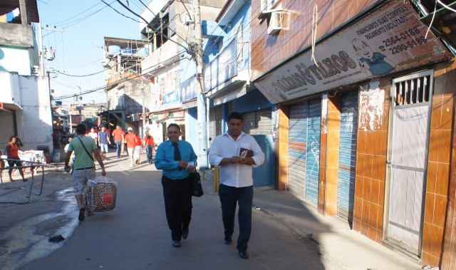 Sunday preachers passing out fliers