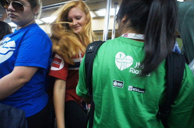 Pilgrims in the metro