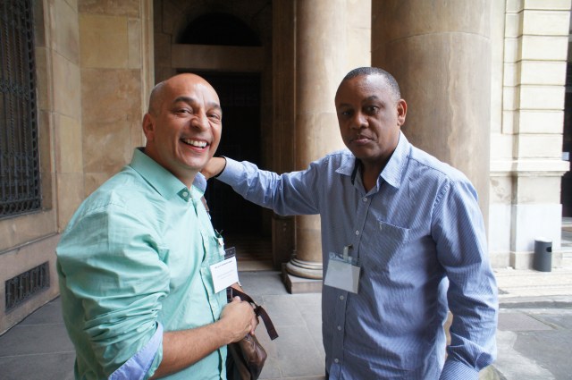 Jailson da Silva and Celso Athayde, favela pioneers, trade thoughts after their presentations