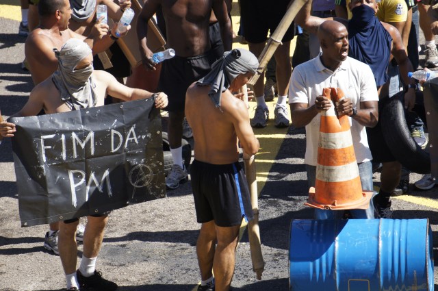 Police in protesters' shoes